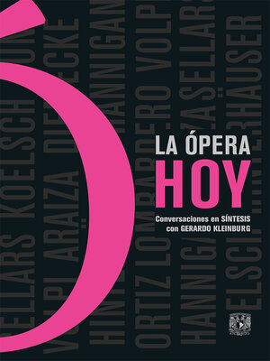 cover image of La ópera hoy. Conversaciones en Síntesis con Gerardo Kleinburg